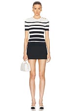 Valentino Stripe Top in Navy & Avorio, view 5, click to view large image.