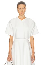 Valentino Short Sleeve Crop Top in Bianco, view 1, click to view large image.