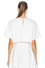 Valentino Short Sleeve Crop Top in Bianco, view 3, click to view large image.