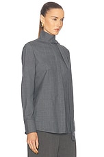 Valentino Solid Shirt in Grigio Medio, view 2, click to view large image.