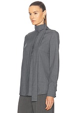 Valentino Solid Shirt in Grigio Medio, view 3, click to view large image.