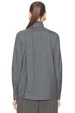 Valentino Solid Shirt in Grigio Medio, view 4, click to view large image.