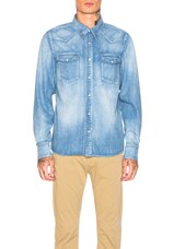 Visvim Social Sculpture Shirt in Damaged Light Indigo | FWRD