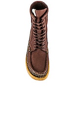 Visvim Cheekag Folk Boot in Dark Brown, view 4, click to view large image.