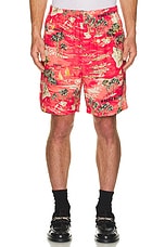 WACKO MARIA Hawaiian Shorts Type-1 in Red, view 3, click to view large image.