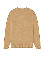 WACKO MARIA Classic Crew Neck Sweater in Beige, view 2, click to view large image.