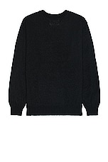 WACKO MARIA Mohair Crew Neck Sweater in Black, view 2, click to view large image.