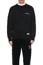 WACKO MARIA Mohair Crew Neck Sweater in Black, view 4, click to view large image.