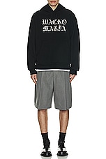WACKO MARIA Heavy Weight Pullover Hoodie in Black, view 5, click to view large image.