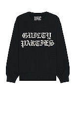 WACKO MARIA Heavy Weight Crew Neck Sweat Shirt in Black, view 1, click to view large image.