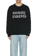 WACKO MARIA Heavy Weight Crew Neck Sweat Shirt in Black, view 3, click to view large image.