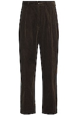 WACKO MARIA Double Pleated Corduroy Trousers in Brown, view 1, click to view large image.