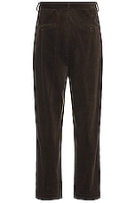 WACKO MARIA Double Pleated Corduroy Trousers in Brown, view 2, click to view large image.