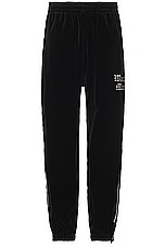 WACKO MARIA Velvet Track Pants in Black, view 1, click to view large image.