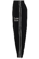 WACKO MARIA Velvet Track Pants in Black, view 3, click to view large image.