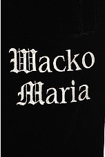 WACKO MARIA Velvet Track Pants in Black, view 4, click to view large image.