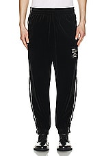 WACKO MARIA Velvet Track Pants in Black, view 5, click to view large image.