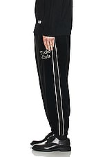 WACKO MARIA Velvet Track Pants in Black, view 6, click to view large image.