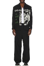 WACKO MARIA Dead Kennedys Hawaiian Long Sleeve Shirt in Black, view 4, click to view large image.