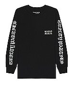 WACKO MARIA Crew Neck Long Sleeve T-Shirt in Black, view 1, click to view large image.