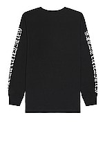 WACKO MARIA Crew Neck Long Sleeve T-Shirt in Black, view 2, click to view large image.