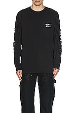 WACKO MARIA Crew Neck Long Sleeve T-Shirt in Black, view 4, click to view large image.