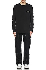 WACKO MARIA Crew Neck Long Sleeve T-Shirt in Black, view 5, click to view large image.