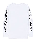 WACKO MARIA Tim Lehi Crew Neck Long Sleeve T-Shirt in White, view 2, click to view large image.