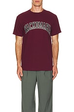 WACKO MARIA T-shirt Type-8 in Burgundy, view 3, click to view large image.