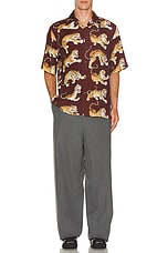 WACKO MARIA Hawaiian Shirt Type-6 in Brown, view 4, click to view large image.