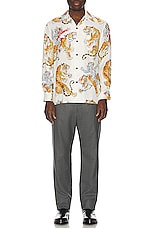 WACKO MARIA Tim Lehi Hawaiian Long Sleeve Shirt in White, view 4, click to view large image.