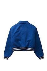 Wahine Univarsity Jacket in Blue, view 2, click to view large image.