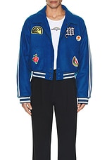 Wahine Univarsity Jacket in Blue, view 6, click to view large image.