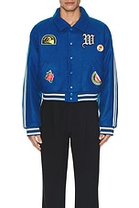 Wahine Univarsity Jacket in Blue, view 7, click to view large image.