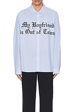 Wahine Out Of Town Shirt in Blue & White, view 6, click to view large image.