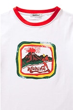 Wahine Ringer T Shirt in White & Red, view 3, click to view large image.
