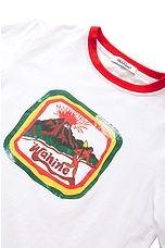Wahine Ringer T Shirt in White & Red, view 4, click to view large image.