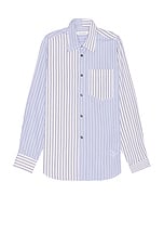 Wales Bonner Majesty Shirt in Light Blue & White, view 1, click to view large image.