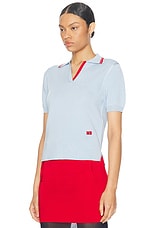 Wales Bonner Verse Polo Top in Celeste, view 3, click to view large image.