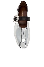 Wales Bonner Buckle Ballerina Flat in Silver, view 5, click to view large image.