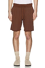 WAO Fully Knitted Pattern Short in Brown & Taupe, view 3, click to view large image.