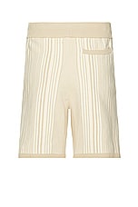 WAO Fully Knitted Pattern Short in Cream & Natural, view 2, click to view large image.