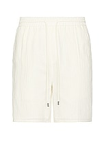 WAO Crinkle Gauze Short in Cream, view 1, click to view large image.