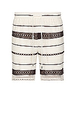 WAO Crochet Stripe Short in Natural & Brown, view 1, click to view large image.