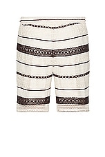 WAO Crochet Stripe Short in Natural & Brown, view 2, click to view large image.