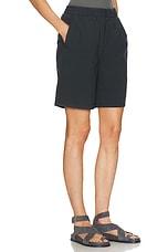 WAO Relaxed Nylon Pleated Short in Dark Navy, view 2, click to view large image.