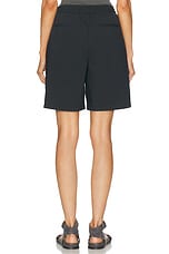 WAO Relaxed Nylon Pleated Short in Dark Navy, view 3, click to view large image.