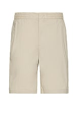 WAO Relaxed Nylon Pleated Short in Light Beige, view 1, click to view large image.