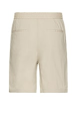 WAO Relaxed Nylon Pleated Short in Light Beige, view 2, click to view large image.