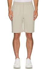 WAO Relaxed Nylon Pleated Short in Light Beige, view 3, click to view large image.